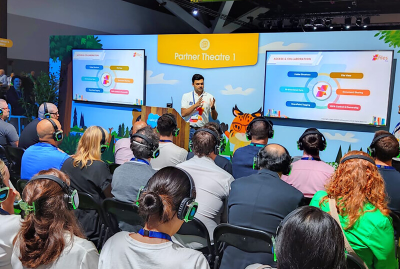 Team XfilesPro hosting the Theatre Session at Salesforce World Tour Sydney 2024